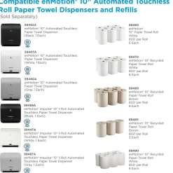 enmotion Hardwound Paper Towels, 1-ply, 800 ft./Roll, 6 Rolls/Carton (89460)