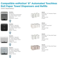 enmotion Recycled Hardwound Paper Towels, 1-ply, 700 ft./Roll, 6 Rolls/Carton (89440)