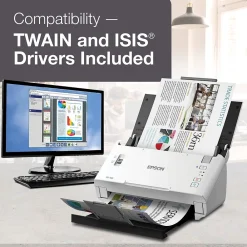 Epson DS-410 Desktop Scanner, Black/White (B11B249201)