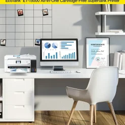 Epson EcoTank ET-15000 Wireless Color Inkjet Printer, All-In-One Supertank, Print, Scan, Copy, Fax (9472514)