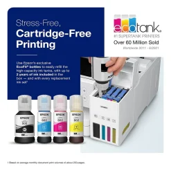 Epson EcoTank ET-3850 Wireless Color Inkjet Printer, All-In-One Supertank, Print, Scan, Copy (9472543)