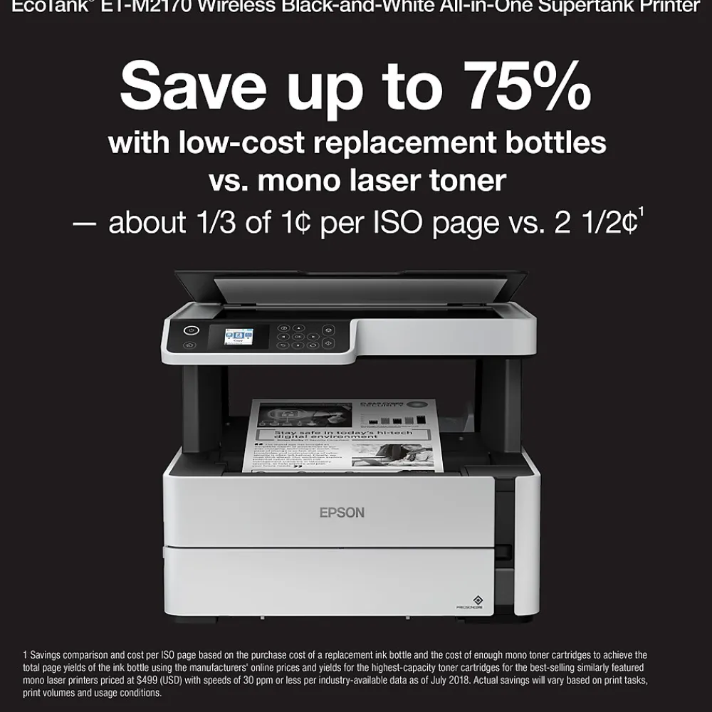 Epson EcoTank ET-M2170 Wireless Monochrome All-in-One SuperTank Printer