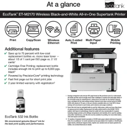 Epson EcoTank ET-M2170 Wireless Monochrome All-in-One SuperTank Printer