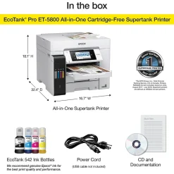 Epson EcoTank Pro ET-5800 Wireless Color Inkjet Printer, All-In-One Supertank, Print, Scan, Copy, Fax (9472508)