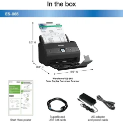 Epson ES-865 High-Speed Duplex Desktop Document Scanner (B11B250202)