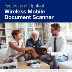 Epson ES-60W Wireless Compact Lightweight Sheetfed Mobile Color Document Scanner