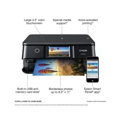 Epson Expression Photo XP-8700 Wireless Color All-in-One Inkjet Printer (C11CK46201)