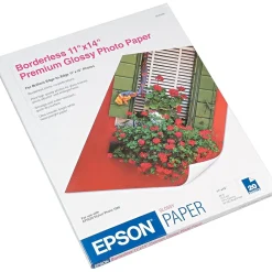 Photo Paper*Epson Glossy Photo Paper, 11" x 14", 20 Sheets/Pack (S041466)