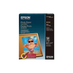 Photo Paper*Epson Glossy Photo Paper, 8.5" x 11", 50 Sheets/Pack (S041649)