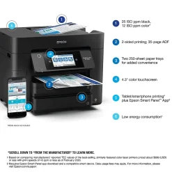 Epson WorkForce Pro WF-4830 Wireless Color Inkjet Printer, All-In-One, Print, Scan, Copy, Fax (9472528)