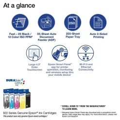 Epson WorkForce Pro WF-4820 Wireless Color Inkjet Printer, All-In-One, Print, Scan, Copy, Fax (9472527)