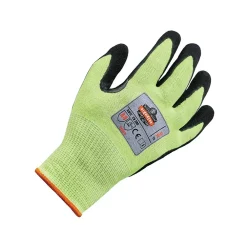 Ergodyne ProFlex 7041 Hi-Vis Nitrile-Coated Cut-Resistant Gloves, ANSI A4, Wet Grip, Lime, XL, 12 Pairs (17815)