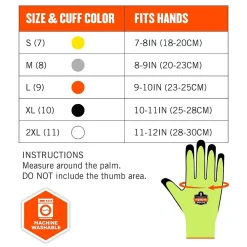 Ergodyne ProFlex 7021 Hi-Vis Nitrile Coated Cut-Resistant Gloves, ANSI A2, Wet Grip, Lime, XXL, 144 Pairs (17966)