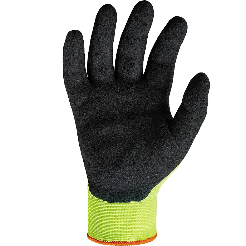 Ergodyne ProFlex 7021 Hi-Vis Nitrile Coated Cut-Resistant Gloves, ANSI A2, Wet Grip, Lime, XXL, 144 Pairs (17966)