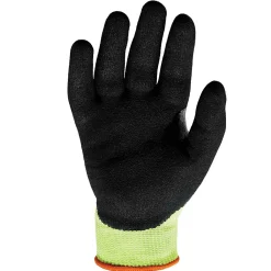 Ergodyne ProFlex 7041 Hi-Vis Nitrile-Coated Cut-Resistant Gloves, ANSI A4, Wet Grip, Lime, XXL, 144 Pairs (17826)