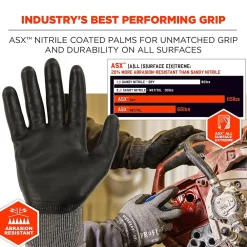 Ergodyne ProFlex 7072 Nitrile Coated Cut-Resistant Gloves, ANSI A7, Gray, Small, 1 Pair (10312)