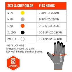 Ergodyne ProFlex 7072 Nitrile Coated Cut-Resistant Gloves, ANSI A7, Gray, Small, 1 Pair (10312)