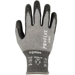 Ergodyne ProFlex 7072 Nitrile Coated Cut-Resistant Gloves, ANSI A7, Gray, Small, 1 Pair (10312)