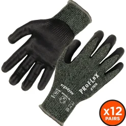 Ergodyne ProFlex 7070 Nitrile Coated Cut-Resistant Gloves, ANSI A7, Heat Resistant, Green, Large, 12 Pair (18034)