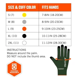 Ergodyne ProFlex 7070 Nitrile Coated Cut-Resistant Gloves, ANSI A7, Heat Resistant, Green, Large, 12 Pair (18034)
