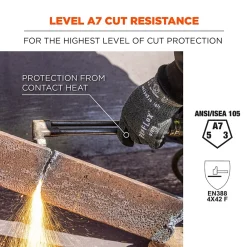 Ergodyne ProFlex 7070 Nitrile Coated Cut-Resistant Gloves, ANSI A7, Heat Resistant, Green, XXL, 12 Pair (18036)