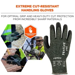 Ergodyne ProFlex 7070 Nitrile Coated Cut-Resistant Gloves, ANSI A7, Heat Resistant, Green, XXL, 12 Pair (18036)