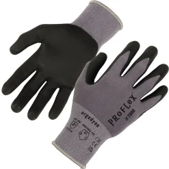 Ergodyne ProFlex 7000 Nitrile Coated Gloves, Microfoam Palm, ANSI Level 5 Abrasion Resistance, Gray, Small, 1 Pair (10372)