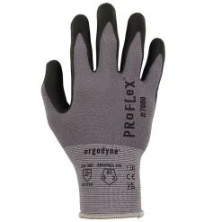 Ergodyne ProFlex 7000 Nitrile Coated Gloves, Microfoam Palm, ANSI Level 5 Abrasion Resistance, Gray, Small, 1 Pair (10372)