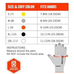 Ergodyne ProFlex 7030 PU Coated Cut-Resistant Gloves, ANSI A3, Gray, Large, 1 Pair (10464)