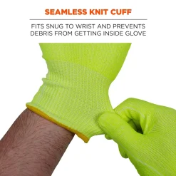 Ergodyne ProFlex 7040 Seamless Knit Cut Resistant Gloves, Food Safe, ANSI A4, Lime, Large, 1 Pair (18014)