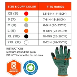 Ergodyne ProFlex 7002-ECO Recycled PU Coated Gloves, 15 Gauge, Green, X-Small (10561)