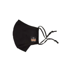 Ergodyne Skullerz Reusable Cloth Contoured Face Cover Mask, Extra Large, Black, 3/Pack (48802)