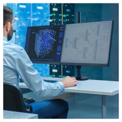 Hot Ergotron LX Adjustable Dual Stacking Arm Tall Pole Desk Mount, 40" Screen Support, Matte Black (45509224)