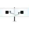 Ergotron LX Adjustable Dual Stacking Arm Tall Pole Desk Mount, 40" Screen Support, Polished Aluminum (45-549-026)