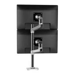 Ergotron LX Adjustable Dual Stacking Arm Tall Pole Desk Mount, 40" Screen Support, Polished Aluminum (45-549-026)