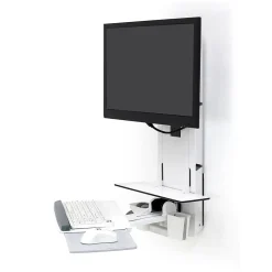 Best Ergotron StyleView Sit-Stand Adjustable Single Arm Vertical Lift, Patient Room Mount, 24" Screen Support, White (61-080-062)