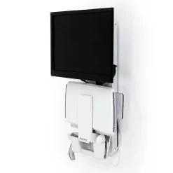 Best Ergotron StyleView Sit-Stand Adjustable Single Arm Vertical Lift, Patient Room Mount, 24" Screen Support, White (61-080-062)