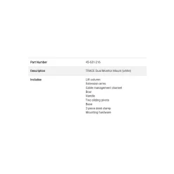 Ergotron TRACE Dual Monitor Mount White (45-631-216)