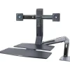 Clearance Ergotron WorkFit-A Dual Monitor Stand, Up to 24" Monitors, Black/Polished Aluminum (24-316-026)