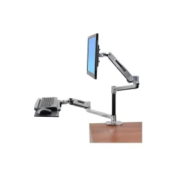 New Ergotron WorkFit-LX Sit-Stand Desk Mount System, Up to 42" Monitor, Silver (45-405-026)