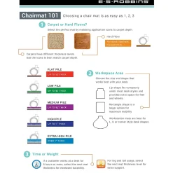 Chair Mats*ES Robbins E.S. Robbins Sit or Stand Mat Hard Floor Chair Mat, 45