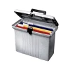 File Storage|Pendaflex Esselte Portfile Plastic File Box w/ Hinged Lid, Letter Size, Granite (ESS41737)