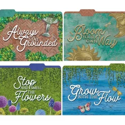 File Folders|Eureka Curiosity Garden File Folders, 1-Tab, Assorted, Letter Size, 6/Bundle (EU-866450-6)