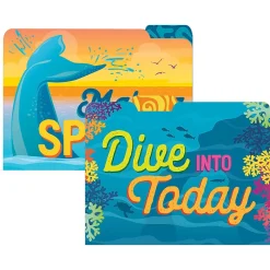 File Folders|Eureka Seas the Day File Folder, 1-Tab, Letter/Legal Size, Multicolored, 4/Pack, 6 Packs/Bundle (EU-866455-6)
