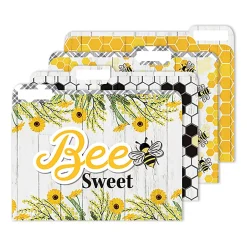 File Folders|Eureka The Hive File Folders, Straight Cut, Letter Size, Assorted Colors, 4/Pack, 6 Packs/Bundle (EU-866447-6)