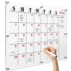 Dry Erase*Global Printed Products Excello Global Products Acrylic Dry Erase Board with Custom Printed Calendar, 30" x 20" (EGP-HD-0525)