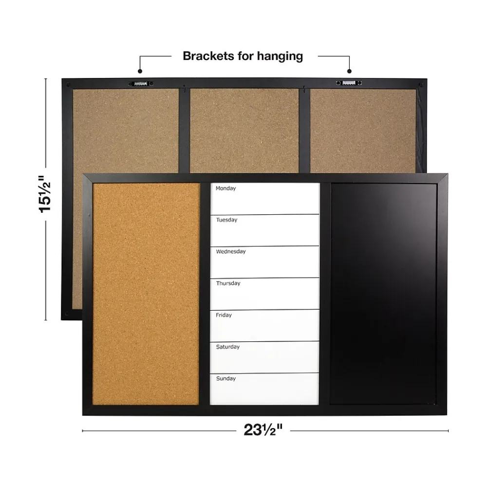 Dry Erase*Excello Global Products Combination Board, Wood Frame, 15" x 23.5" (EGP-HD-0317)