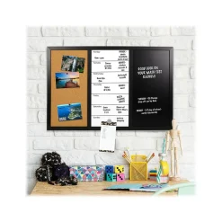 Dry Erase*Excello Global Products Combination Board, Wood Frame, 15