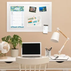 Bulletin*Global Printed Products Excello Global Products Cork Bulletin Board, White Frame, 3' x 2' (EGP-HD-0519)
