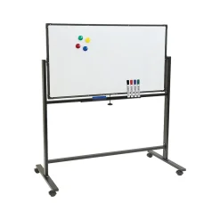 Dry Erase*Excello Global Products Double Sided Magnetic Steel Mobile Dry-Erase Whiteboard, Aluminum Frame, 4' x 3' (EGP-HD-0066-BK)